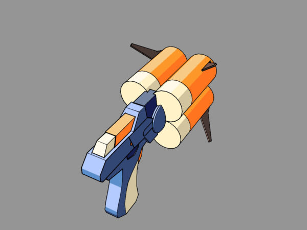 Rear perspective of the Manga Fighter Crossbow, showcasing the back details and grip design.