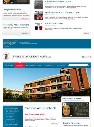Everest Academy Manila Website Design #1