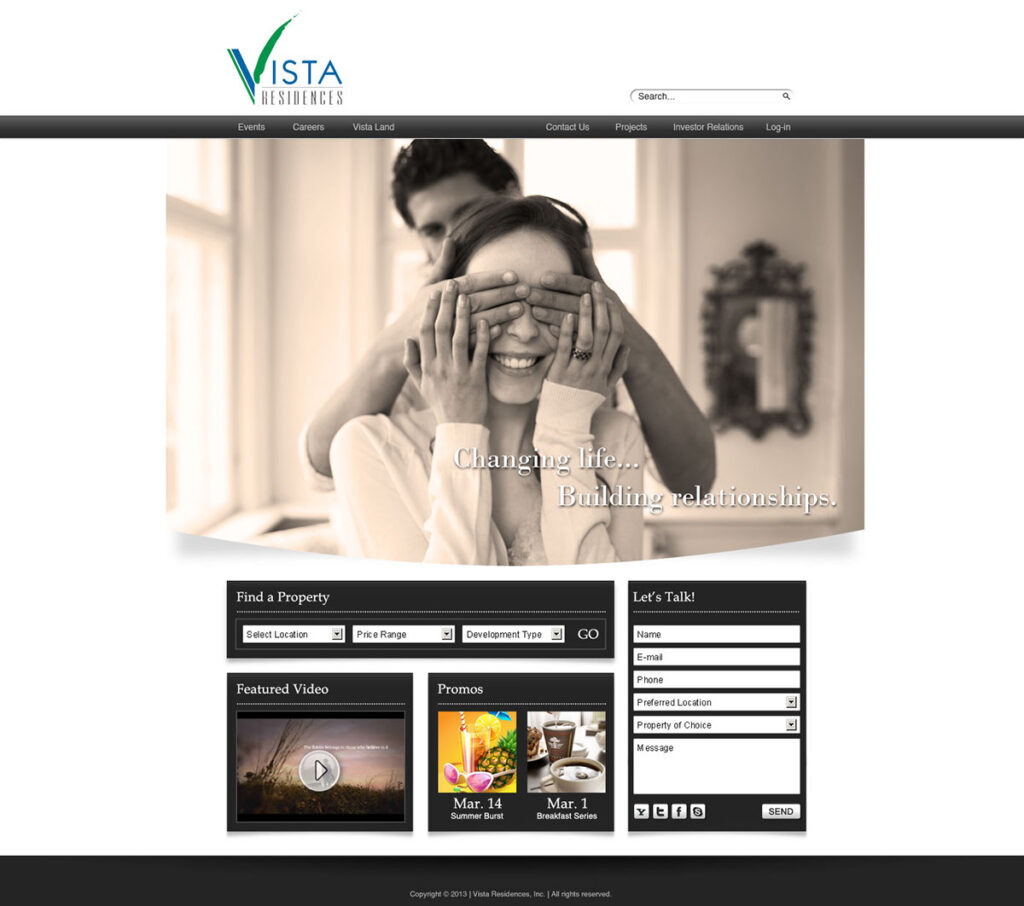Vista Residences Website Redesign #5
