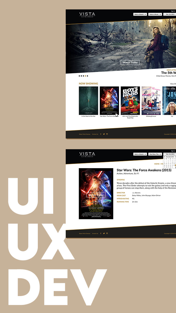 Vista Cinemas Website