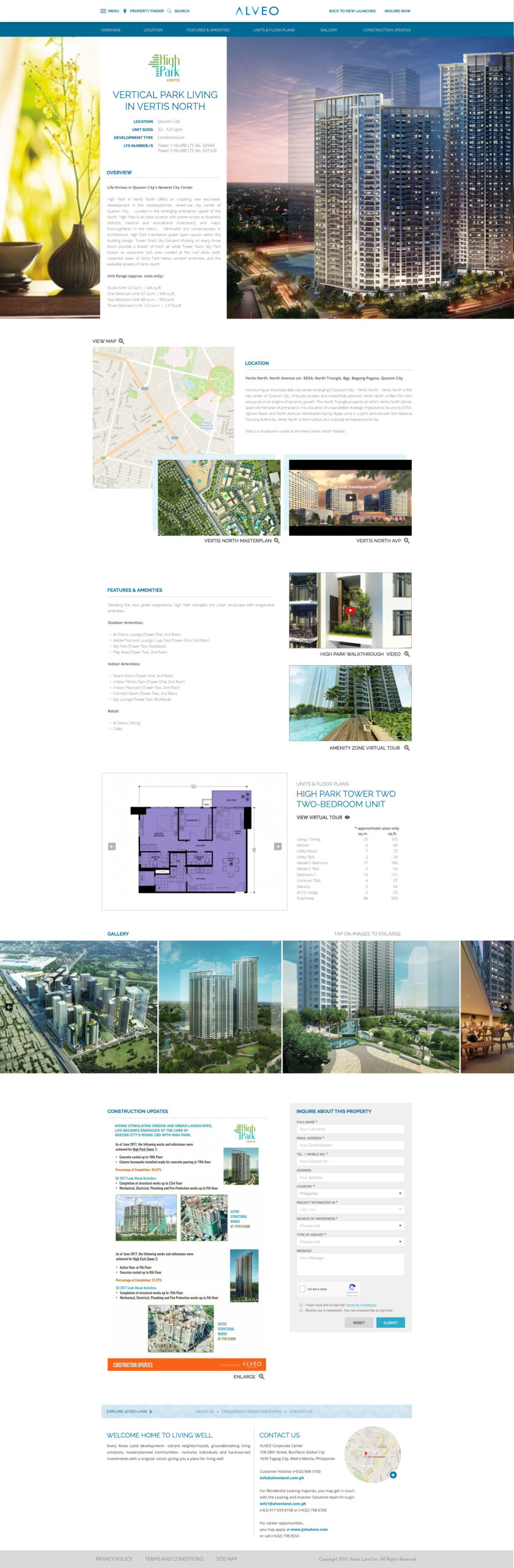 Alveo Land Website - Property Page (Magazine variant)