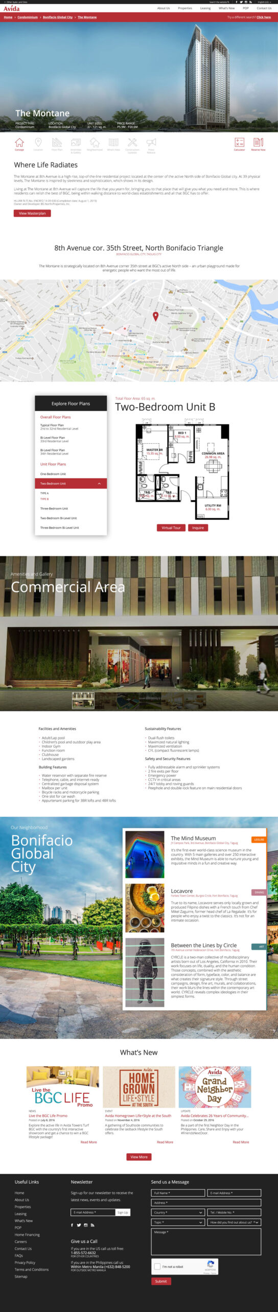 Avida Land Website Redesign - Property page