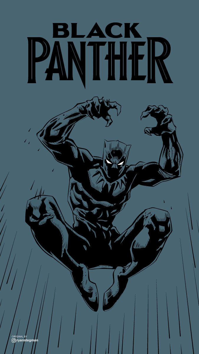 Black Panther by Ryan Stegman - Teal Panther