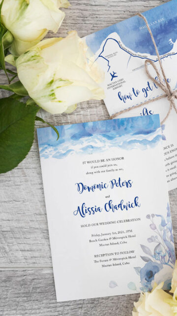 Beach Flowers Wedding Invitation – A Serene, Seaside-Inspired Design